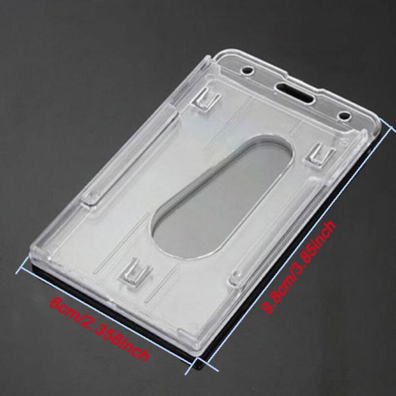 Hot Sale 1PC Double Card Acrylic Plastic ID Badge Card Holder for Bank credit cards Protector Cardholder Id Card Cover