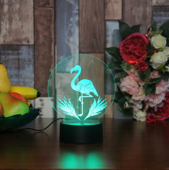 Flamingos acrílico led night light 3d led mesa lâmpada para o bebê dormir decoração de casa
