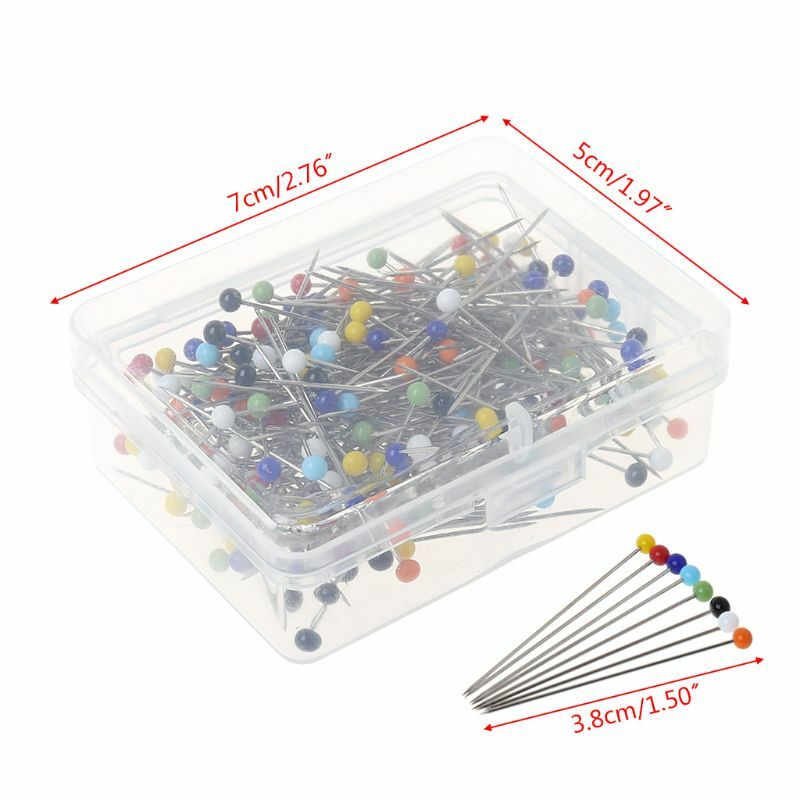 250pcs sturdy Round Glass Ball Head Pins for crafting sewing college ornament decoration