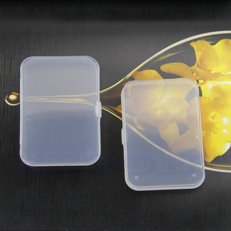 2 pces transparente plástico transparente com caixa de armazenamento da tampa caixa de coleta recipiente