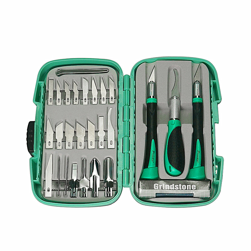 Proskit-Juego de herramientas multifuncionales para carpintería, utensilios de tallado, kit de cinceles, 30 grupos, PD-395A