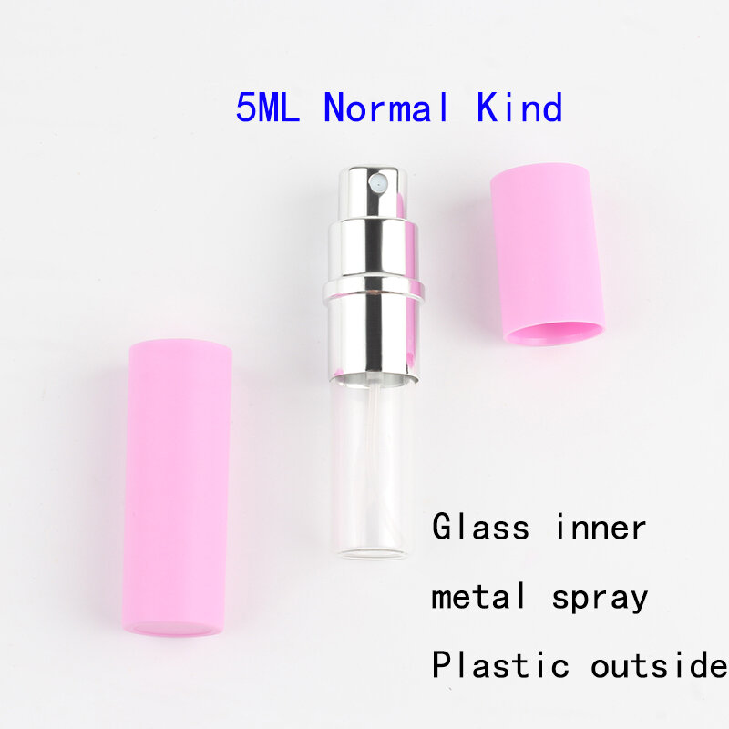 Garrafa para perfume portátil, 5ml, recarregável, com bomba, novo spray pequeno para viagens, vazio
