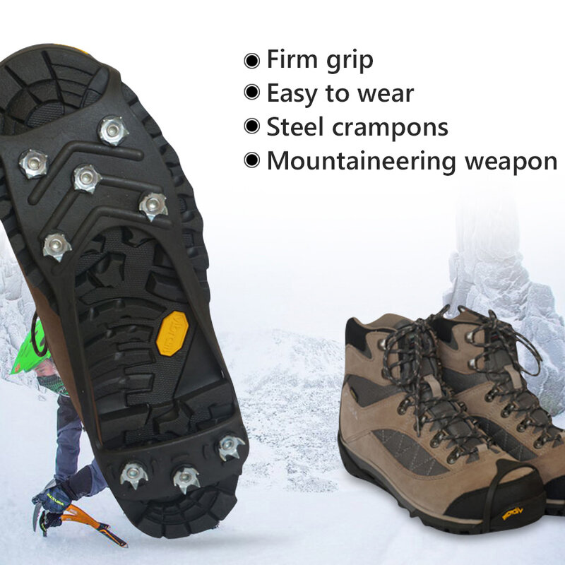 Sunvo Anti-SLIP Crampons SPIKE สำหรับฤดูหนาวกลางแจ้งเดินป่าปีนเขาล่าสัตว์ Snow Spikes Cleats CHAIN กรงเล็บ Grips น้ำแข็ง gripper