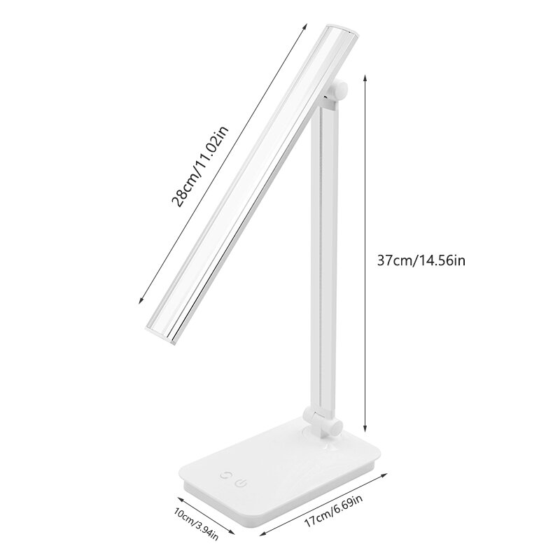 DONWEI Modern Simple Style LED Desk Lamp USB Charging Touch Switch High Brightness 3 Level Dimming Table Light for Home Office