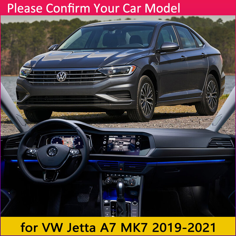 for Volkswagen VW Jetta 7 A7 MK7 2019 2020 2021 Anti-Slip Mat Dashboard Cover Pad Sunshade Dashmat Protect Dash Car Accessories