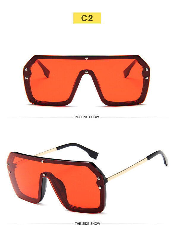 Óculos de sol quadrados unissex, óculos meia armação metálica em cores doces e grandes para o verão