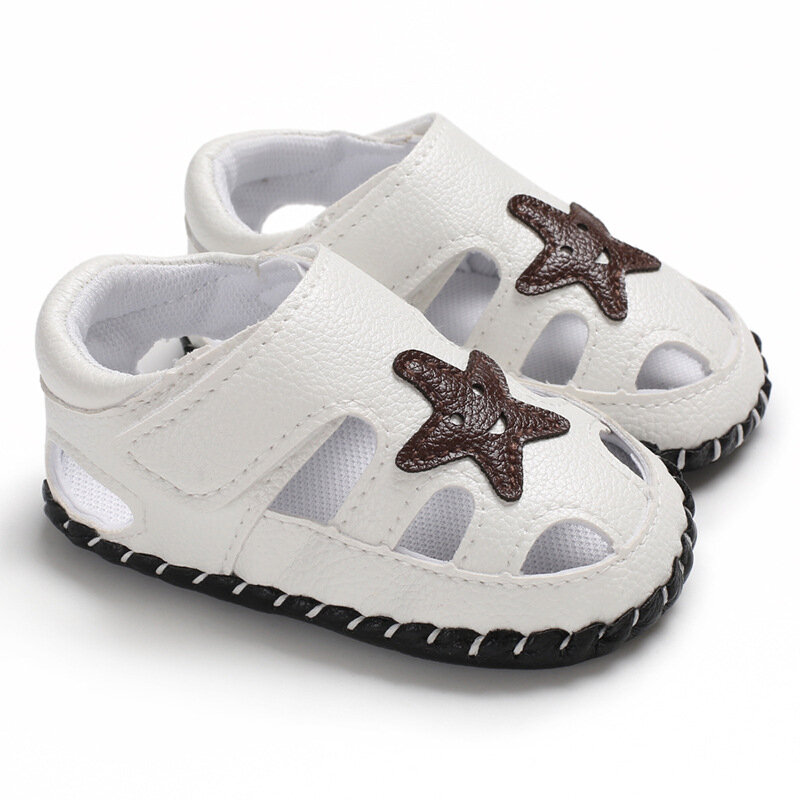 E & Bainel-zapatos de piel sintética para bebé, calzado de suela blanda para primeros pasos, estrella de carton, para recién nacido