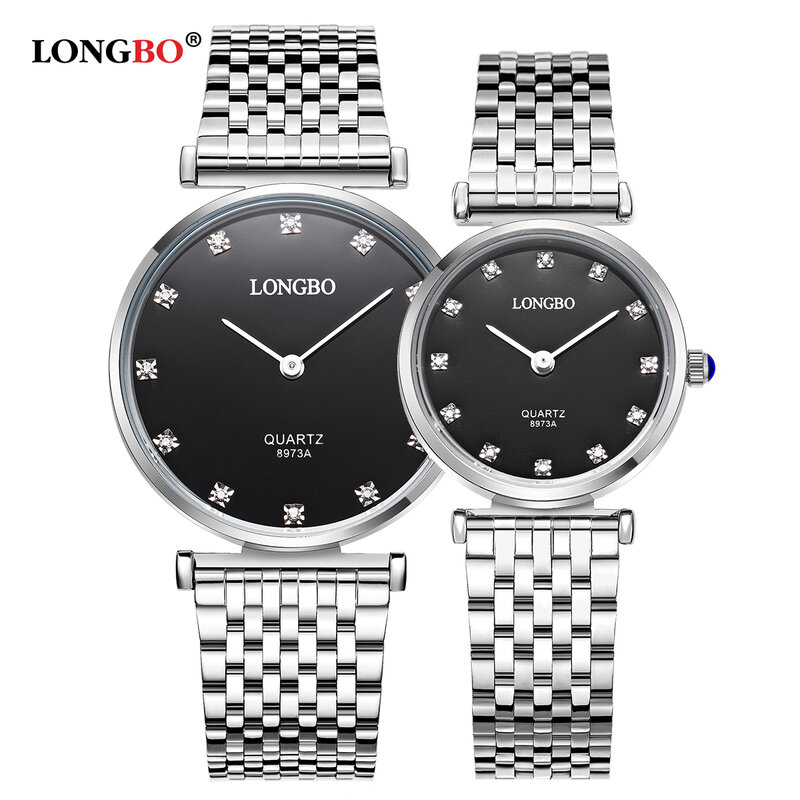 2019 moda longbo luxo brandclassic casais relógio estilo de negócios amantes das mulheres dos homens relógio de quartzo encantos analógico relógios de pulso