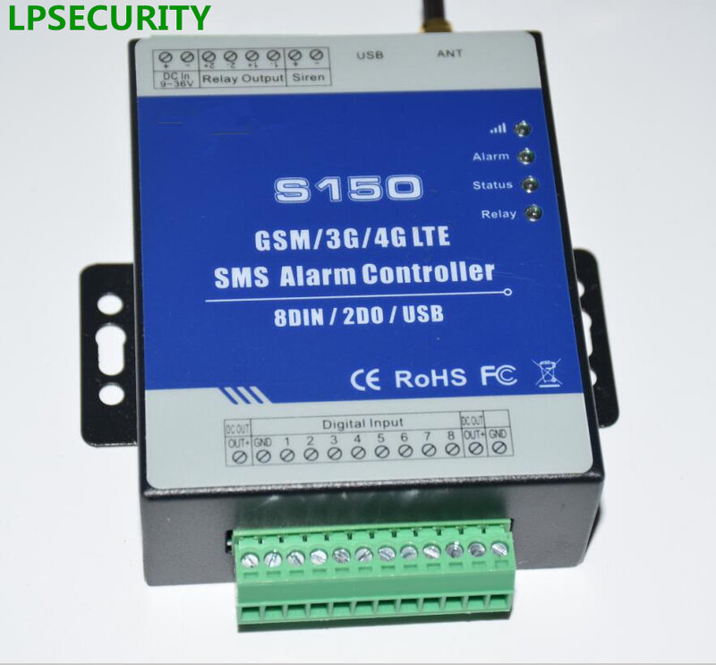 LPSECURITY-controlador GSM RTU S150 GSM, alarma antirrobo para automatización del hogar con aplicación Android/ios, NC/NO/tipo de extremo de línea, contacto seco