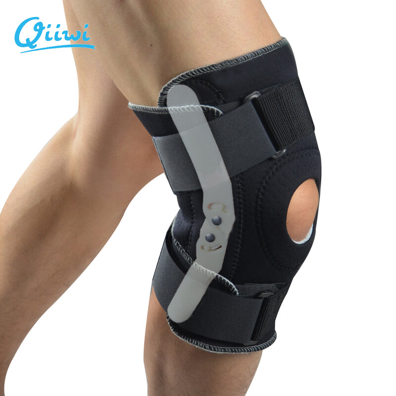 プロスポーツ安全膝支持ブレースと内側可撓性ヒンジ膝パッドガード通気性プロテクターストラップ