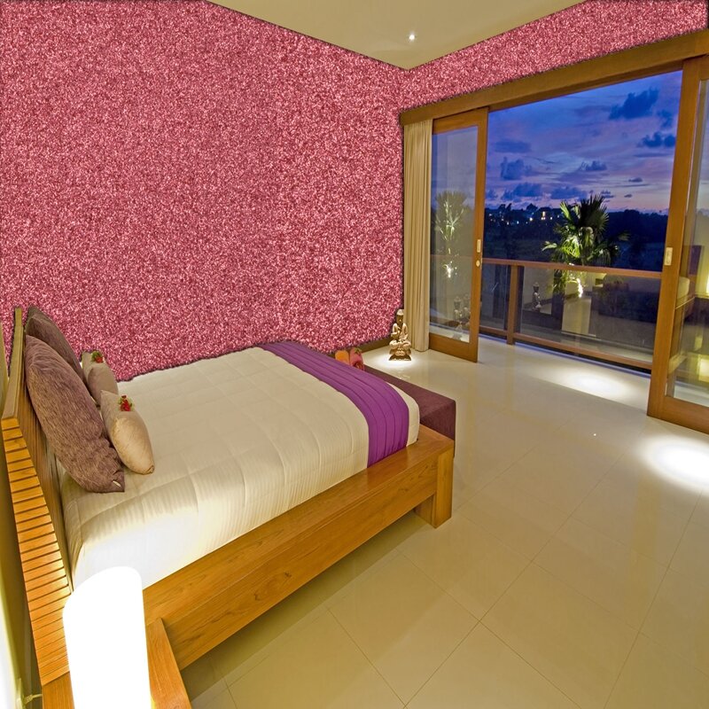 Papel tapiz decorativo para habitación de niños, rollo de 5m, de tela con purpurina rosa