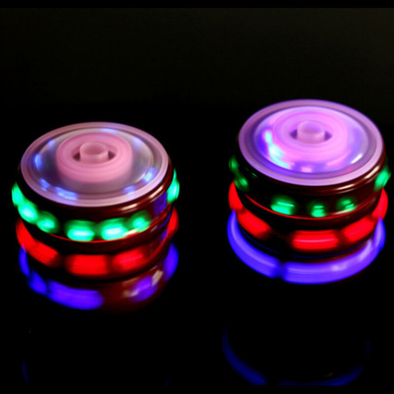 RCtown Kinder LED Licht-up Musik Holz-Wie Peg-top Hand Spinner Kunststoff Flash Gyro Spielzeug Geschenk für Kinder kinder