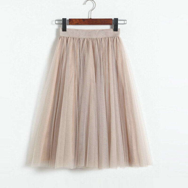 Fashion Tulle Skirt Pleated Tutu Skirts Womens Lolita Petticoat Bridesmaids Vintage Midi Dance Tutu Skirt Jupe Saias faldas