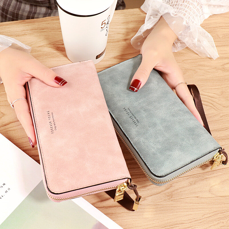 Female Wallet PU Leather Long Purse Black/pink/blue/green/gray Famous Brand Designer Wallet Women 2021 new Quality Female Purse
