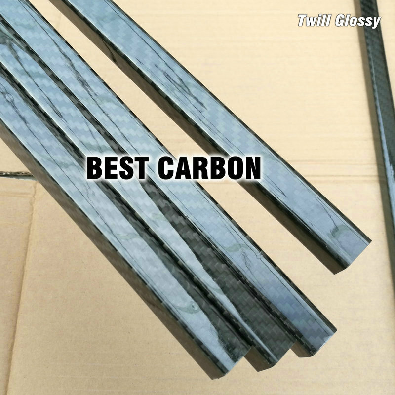 Tela de fibra de carbono 3K, 15mm x 13mm x 1000mm, cuadrada, de alta calidad, bobinado/tubo tejido, fuselaje posterior de carbono