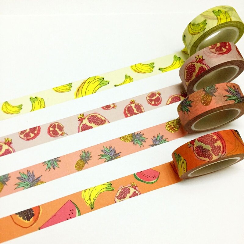 Cinta de Papel washi de alta calidad, cinta adhesiva japonesa washi para fiesta de frutas, 15mm x 10m