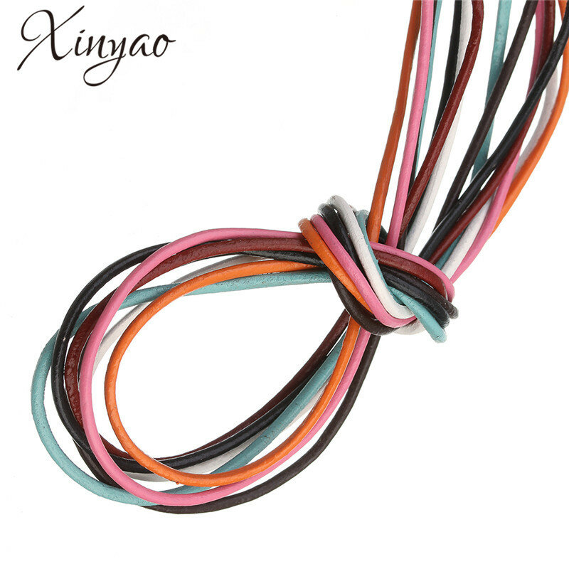 Xinyao corda de couro genuíno com 3mm, colar para pulseira diy f593