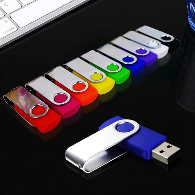 Clé USB, promotion! Clé USB 2.0 rotative colorée, support à mémoire de 8GB 16GB 32GB 64GB 128GB 256GB, lecteur Flash, disque U