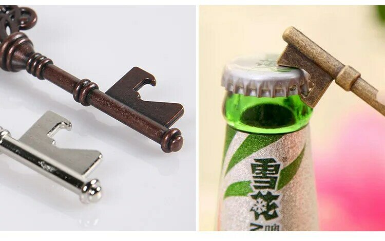 Miniabrebotellas de acero con forma de llave portátil, abridor de botellas de vino y cerveza, llavero, herramienta abierta, 1 unidad, 0266
