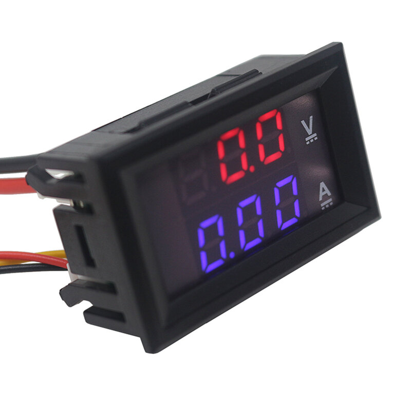 Amperímetro Digital voltímetro DC 100V 10A 50A 100A Amp, panel de voltios, medidor de corriente de voltaje, probador de calibre Dual LED para coche