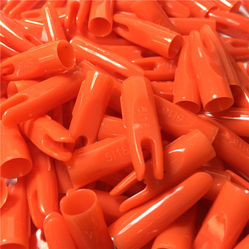Obadtf – flèches cône Orange pour tir à l'arc, 100 pièces, 5/16 pouces, encoches en plastique pour vêtements d'extérieur, queue en bois de 8mm de diamètre extérieur