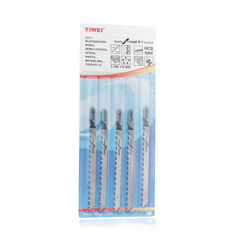 YIWEI 10pcs Jigsaw Blades T301CD Saw Blade For 10-65mm Wood Cutting Reciprocating Saw Cutting Tools