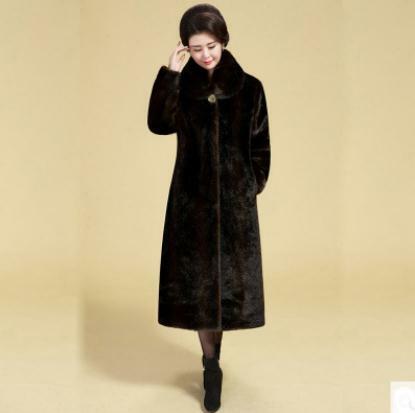 Куртка из искусственного меха, для женщин среднего возраста, х-длинная, зимняя, теплая, большие размеры, S/6Xl, K883