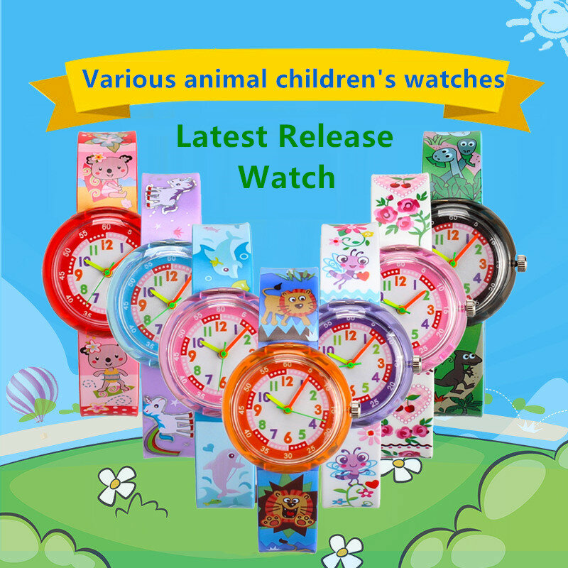 Relojes de varios animales para niños y niñas, relojes informales, suaves y frescos, con puntero de mesa L9