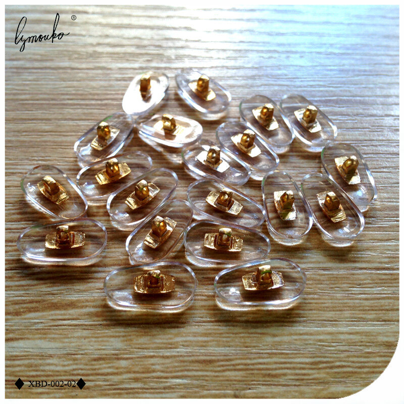 Lymouko 10 คู่/ล็อต Golden PVC Anti SLIP ตัวนำอลูมิเนียมแผ่นจมูกสบายยางซิลิโคน Nose Pad