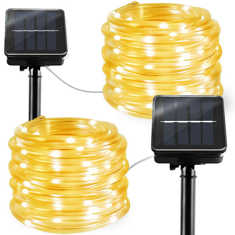 Cuerda de luz LED alimentada por USB, 10m, 100 LED, energía Solar, remoto, multicolor, regulable, impermeable, decoración interior y exterior