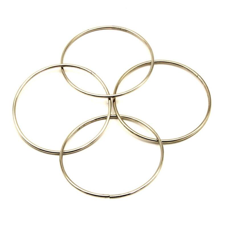 Rctown 4 pçs anéis de ligação chinês brinquedo mágico anéis de metal quatro anéis de série rua magia mostrar clássico