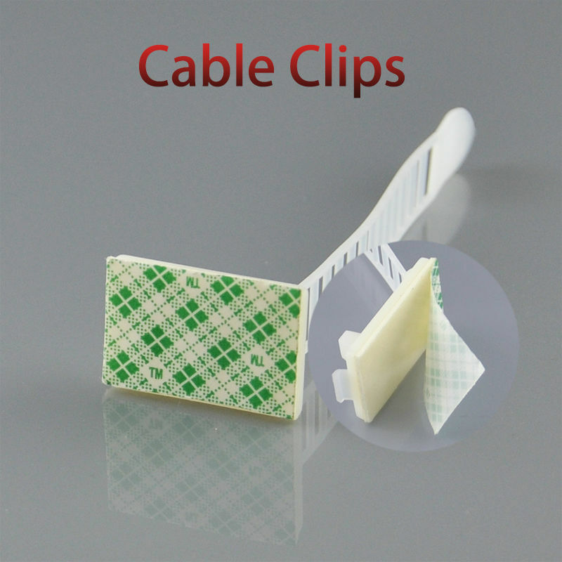 25pcs Cable Clips 18*25 Clamp For Wire Tie Cable Mount Adjustable Cable Tie Fix Holder Clips White Black CL-1 ACT-17