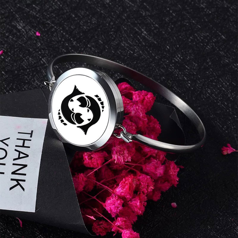 2019 Mới Hoa Hướng Dương Tinh Từ Vòng Tay Thép Không Gỉ Máy Khuếch Tán Tinh Dầu Nước Hoa Lockets Trang Sức Lắc Tay Vòng Tay