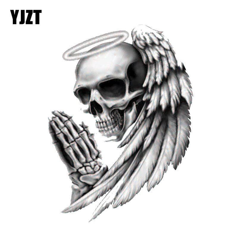 YJZT-ملصق شخصية ملاك الموت ، ملصق سيارة ، جمجمة ، دراجة نارية ، PVC 6-9.5 ، 12.7 سنتيمتر * 0143 سنتيمتر
