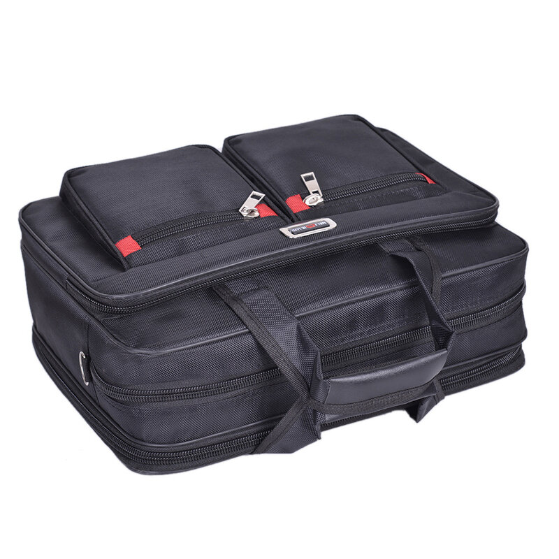 비즈니스 컴퓨터 핸드백 휴대용 지퍼 15.6 인치 노트북 어깨 가방, 블랙 남성 사무실 서류 가방