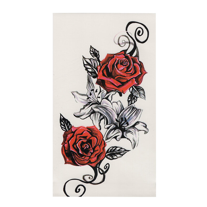 1 peça flor aquarela temporária tatuagem corporal assim bonita pode ser usada para decoração de ombro, coxa ou corpo traseiro