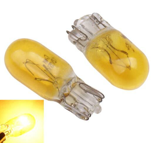 ハロゲン電球12V,5W,194 158,10個,黄色の色,ノッチ付きランプ,クリアランス