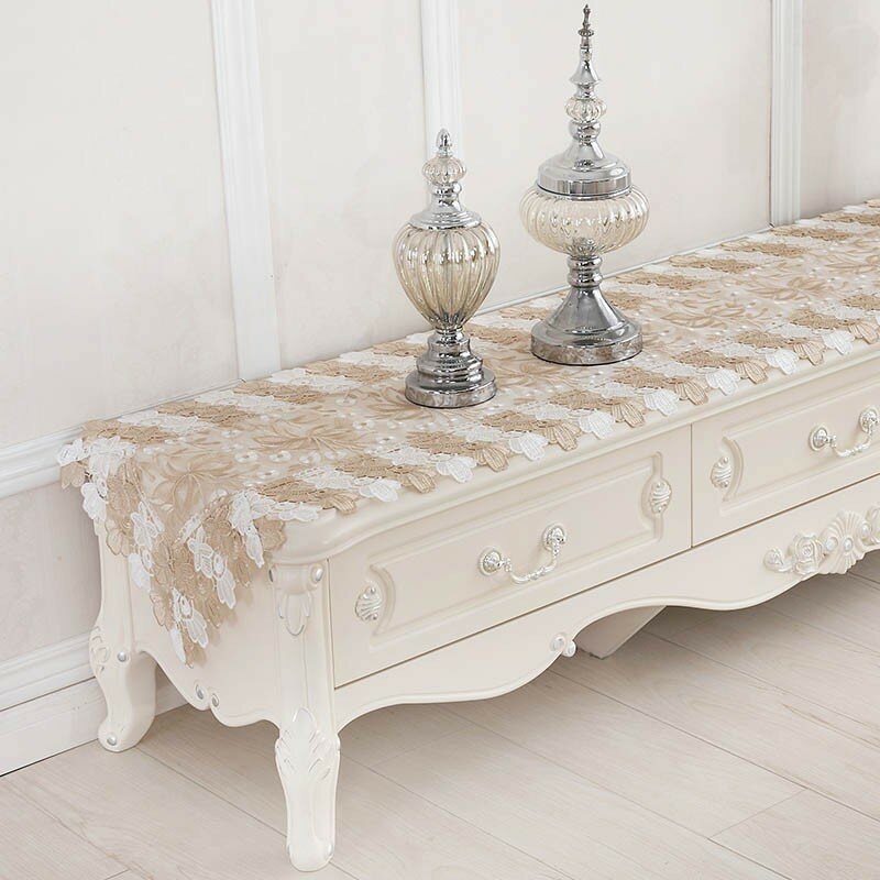 European Minimalist Modern TV Cabinet Coffee Lace Tablecloth Dining Table Runner Mats Cloth Christmas Wedding Home Decoration