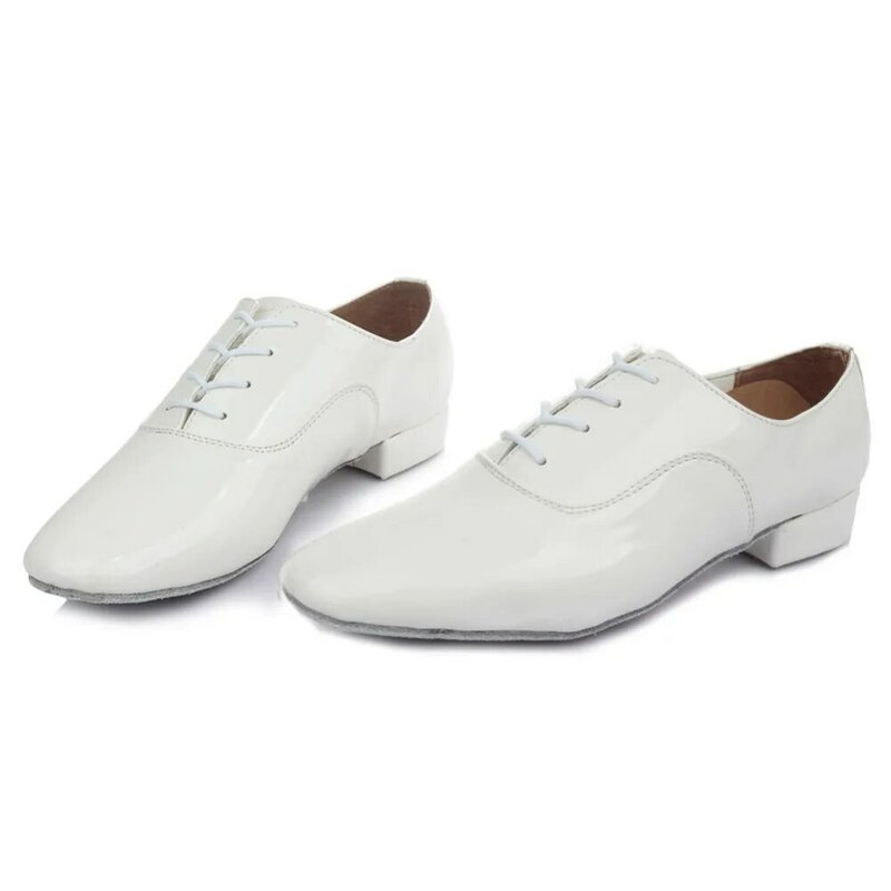 Zapatos de baile latino para hombre y niño, calzado moderno de cuero con tacón cuadrado, ideal para Tango, Salsa y salón, ideal para fiesta