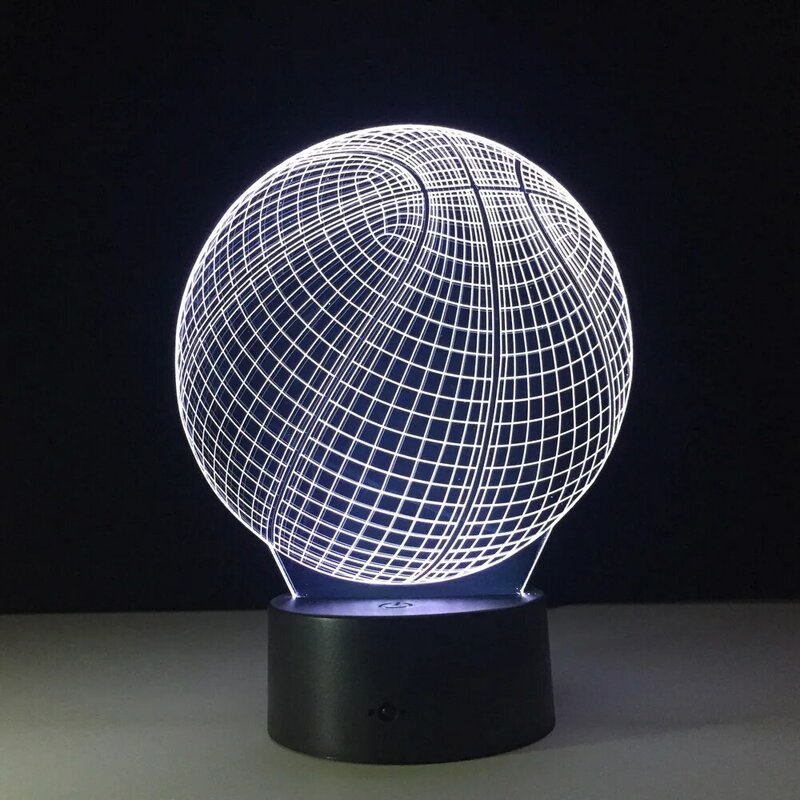 3D Led Nachtlampje Basketbal Model 7 Kleuren Tafellamp Voor Thuis Decoratie Kids Verjaardagscadeau