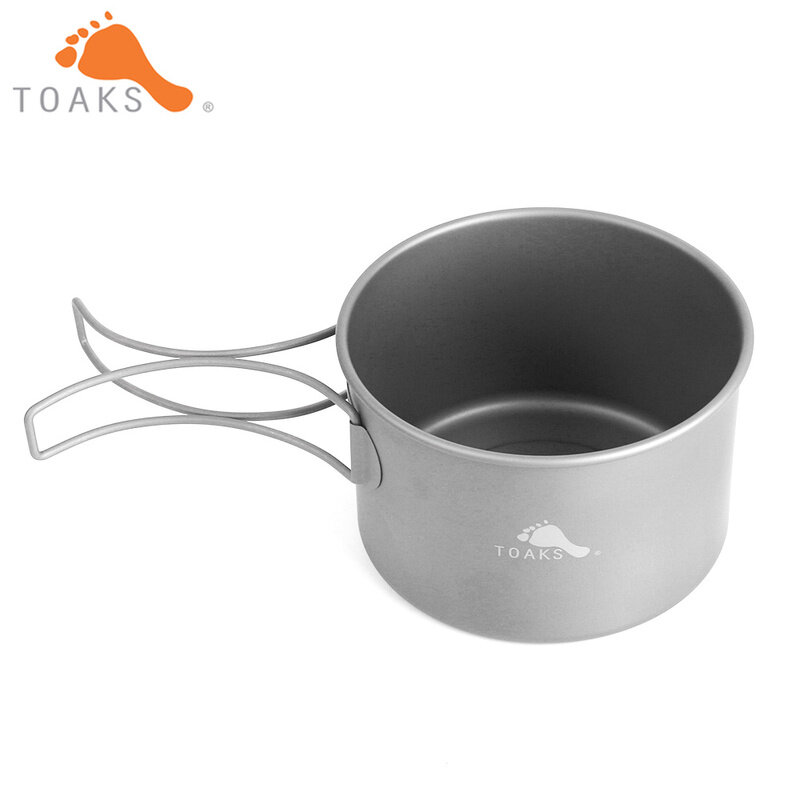 TOAKS BWL-550 Pure Titanium Bowl Outdoor Camping Equipment Cookware Tableware  with Foldable Handle 550ml D103MM or D118MM