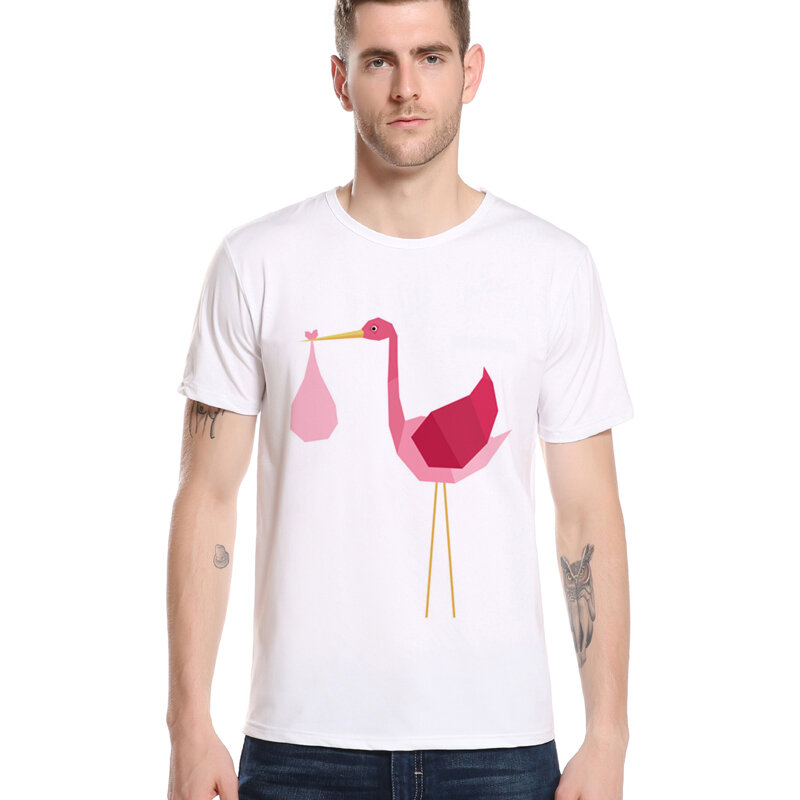 Nova moda masculina impressão 3d t camisa engraçado flamingos pacote courier designer roupas de marca verão harajuku masculina L6-105