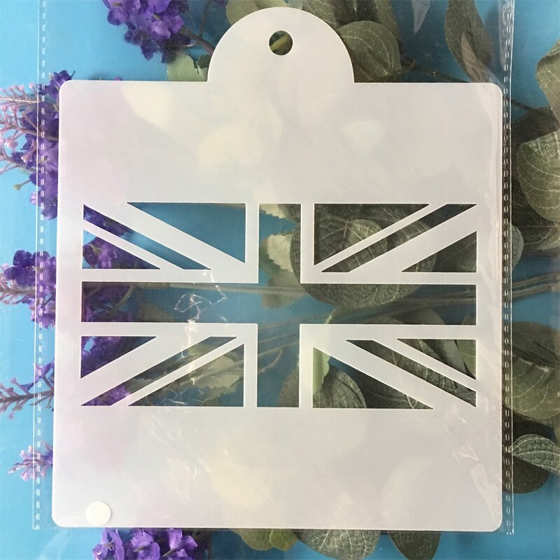 Plantillas de capas DIY de la bandera nacional del Reino Unido, 15cm, para pintar, álbum de recortes, para colorear, álbum de relieve, plantilla decorativa