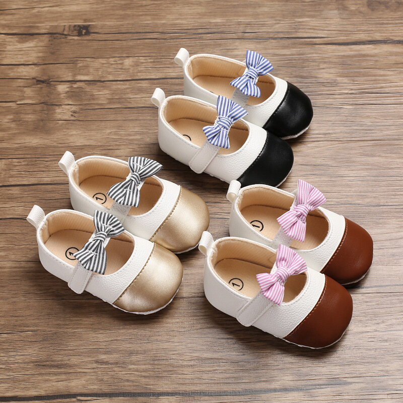 Spring and Autumn 0-1 years old female baby soft bottom princess shoes non-slip baby toddler shoes