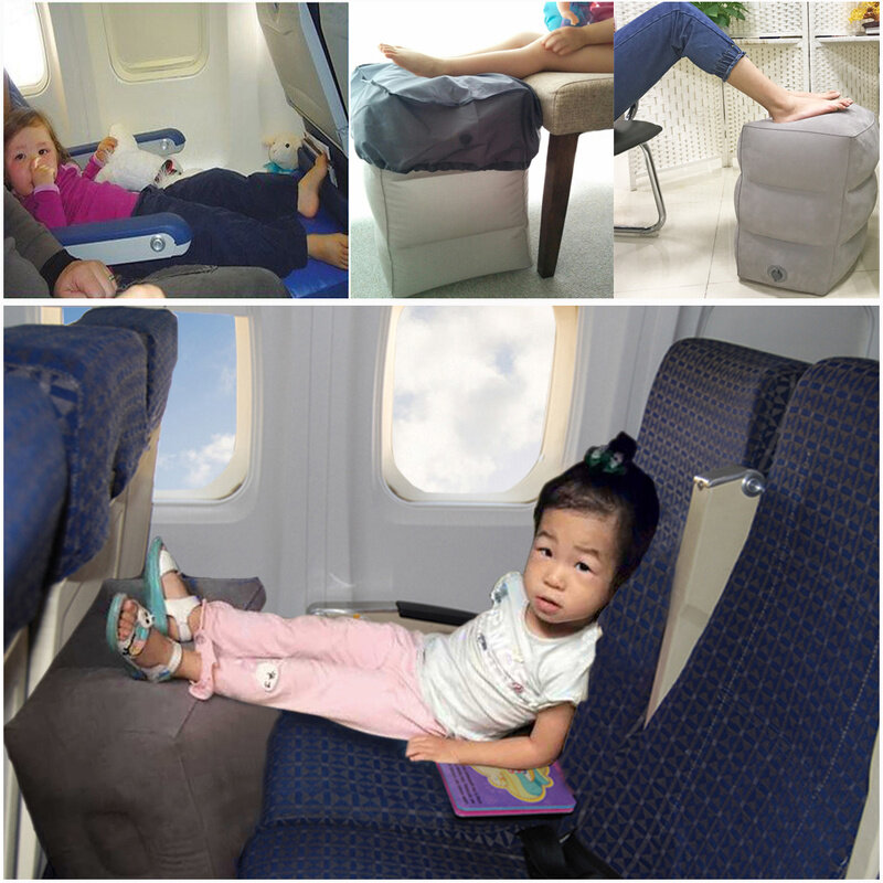 Almohada portátil para bebé, almohada inflable de viaje útil para descanso de pies, reposapiés para dormir en avión, tren, coche y autobús