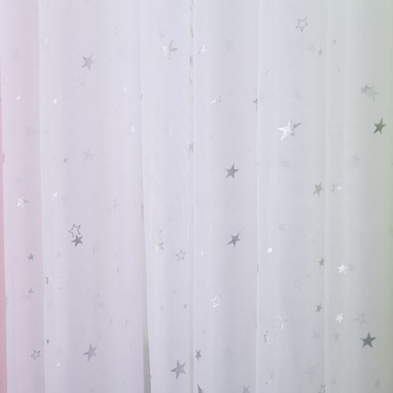 Estrella Blanca de tul cortinas modernas cortinas para sala de estar 
