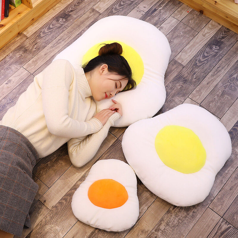 Kreatywne jajko pluszowa poduszka nadziewane realistyczne jedzenie pluszowe zabawki żółtko poszewka na poduszkę dla dzieci zabawki domowa dekoracja na sofę poduszka