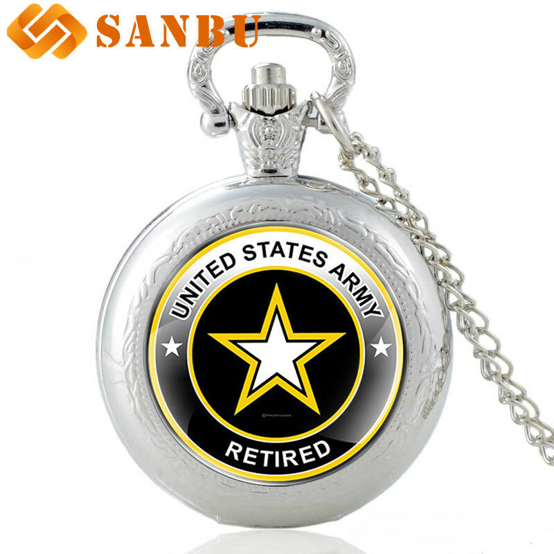 Винтажные бронзовые кварцевые карманные часы армии США Ретро для мужчин и женщин кулон ожерелье часы подарок