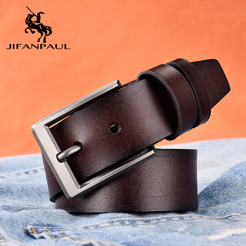 JIFANPAUL-Cinturón de cuero personalizado de fábrica para hombre, nuevo, clásico, retro, hebilla de palabra japonesa