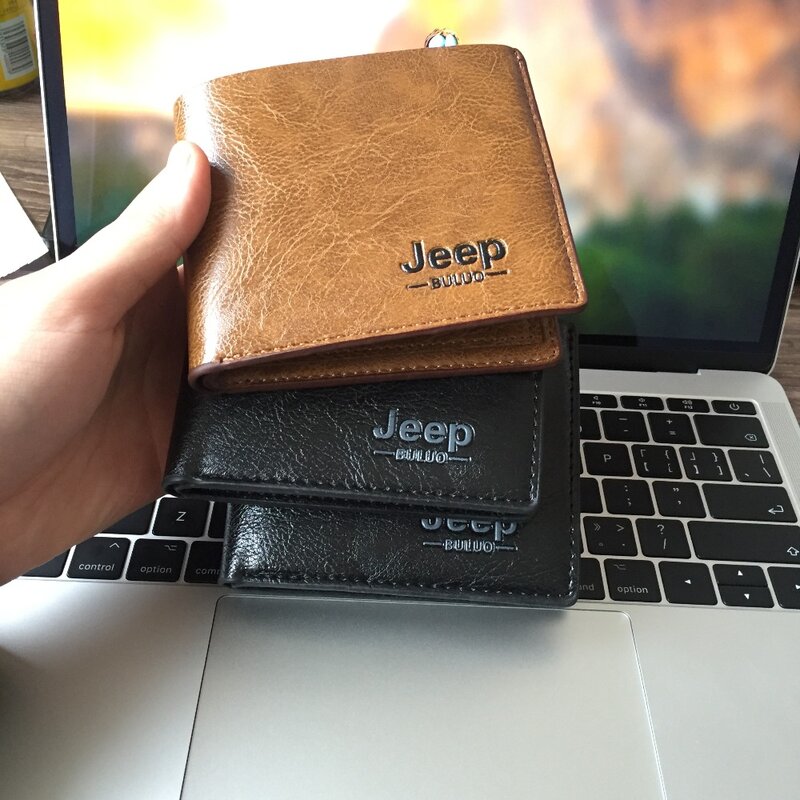 Top Men Wallets Mens Jeep Wallet with Coin Bag Small Money Purses New Design Dollar Slim Purse Money Clip Wallet